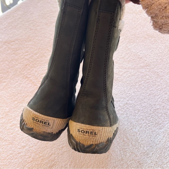 SOREL OUT AND ABOUT LACE UP BLACK WEATHERPROOF BOOTS SIZE 7 EUC - Picture 5 of 13